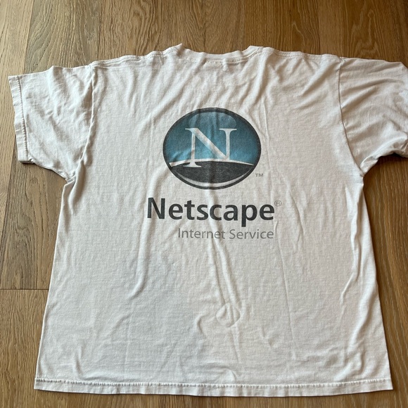 Vintage 90s Netscape Tshirt Men’s XL Internet Tech Promo Tee Shirt